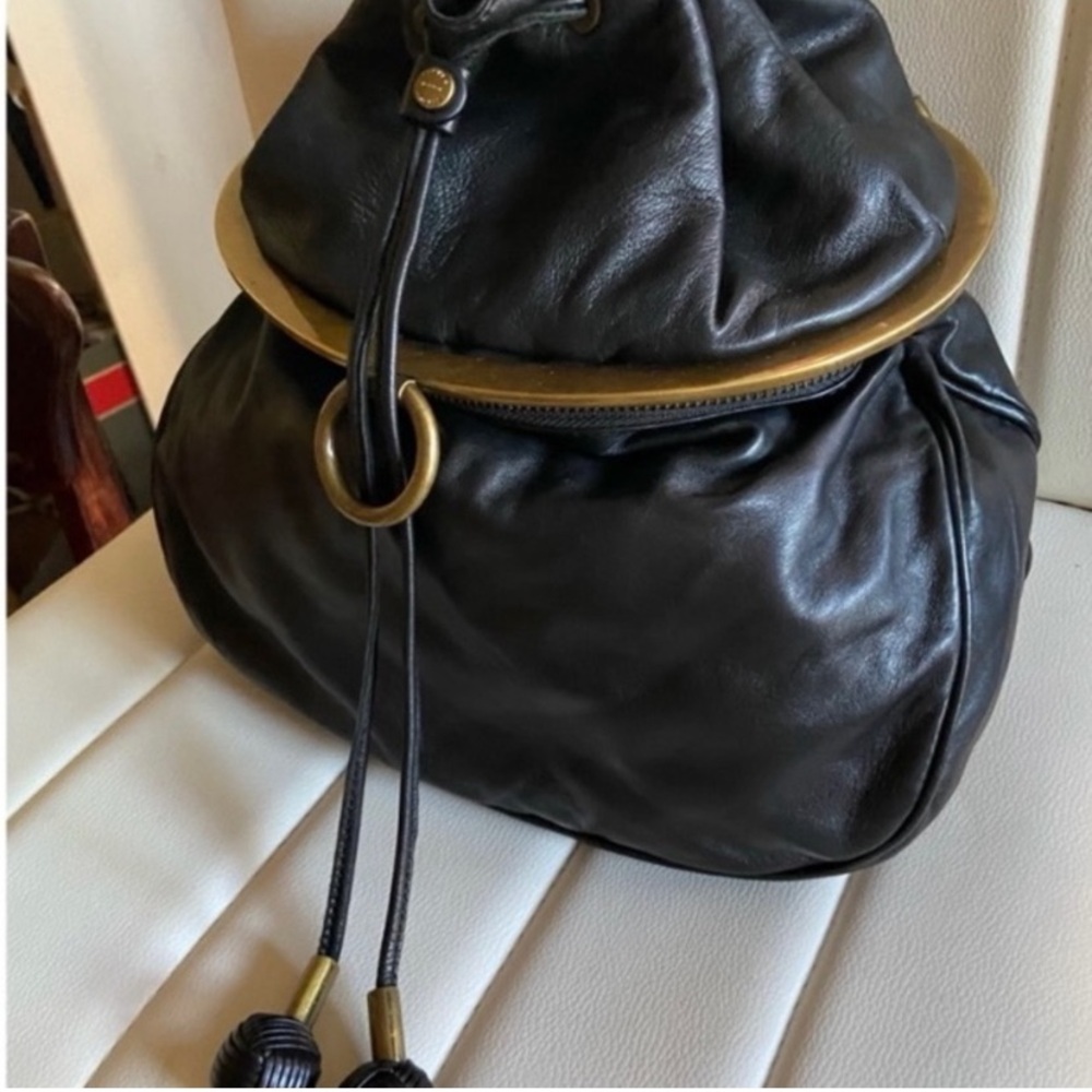 TANNER KROLLE LAMB LEATHER LUXE BLACK SHOULDER/ BUCKET BAG- TRULY SUPERB- NWOT!